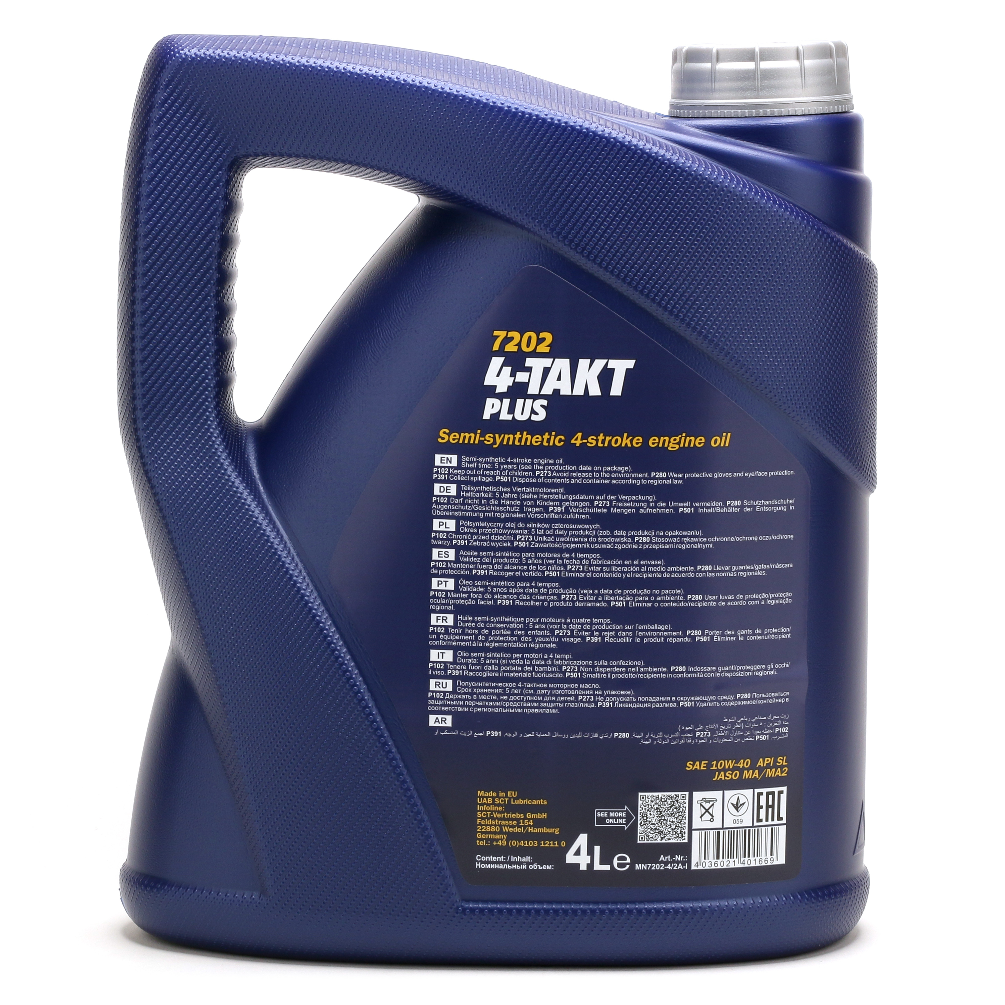 Mannol 7202 4-Takt Plus 10W-40 Motoröl 4l Kanister